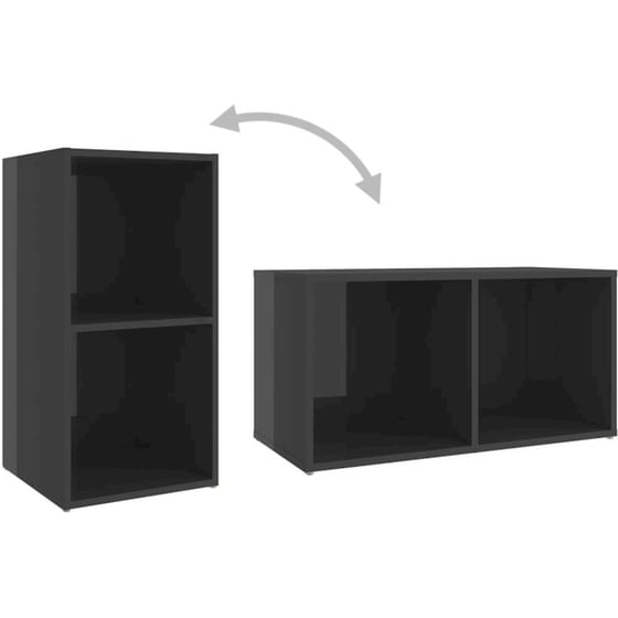 Έπιπλα Τηλεόρασης Vidaxl από Μοριοσανίδα 2τμχ  72x35x36.5 cm  - Γκρι image 6