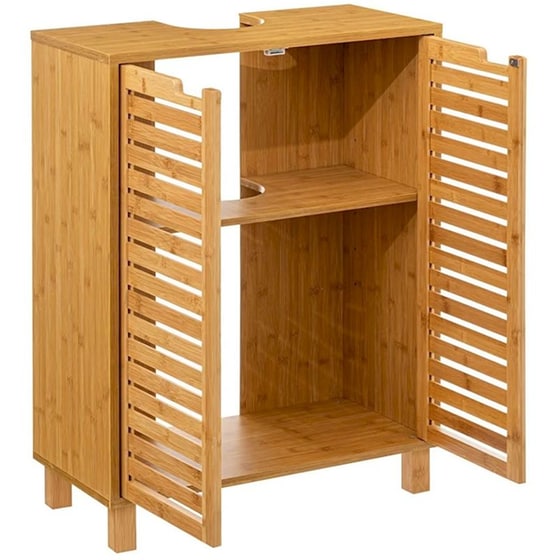 Ντουλάπι Μπάνιου Νιπτήρα Spitishop F-v Sicela Bamboo 160817 από Bamboo 60x28x80cm - Φυσικό image 2