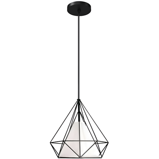 Κρεμαστό Φωτιστικό Οροφής Διαμάντι 25cm Με Άσπρο Κάλυμμα C10 image 0