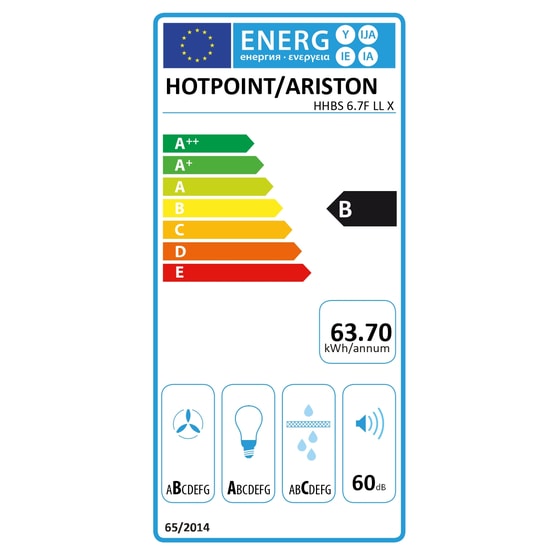 HOTPOINT HHBS 6.7F LL X 60 cm Inox Απορροφητήρας Καμινάδα - Τζάκι image 4