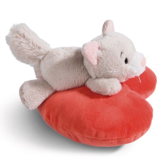 Λούτρινο NICI Soft Toy Cat lying on heart Fluffy (13cm) image 2