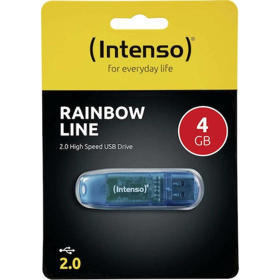 Intenso 4GB Rainbow Line USB 2.0 Stick - Μπλε image 1