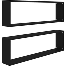Ράφια Τοίχου VidaXL Κύβοι από Μοριοσανίδα 100x15x30 cm 2 Τμχ - Μαύρο