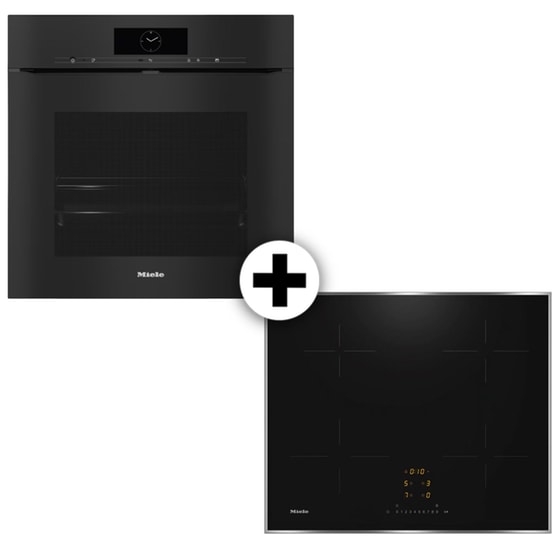 MIELE H7860 BPX & KM7361FRD 76 Lt Μαύρο Eντοιχιζόμενο Σετ Φούρνος και Εστία image 0