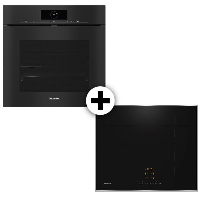 MIELE MIELE H7860 BPX KM7361FRD 76 Lt Μαύρο Eντοιχιζόμενο Σετ Φούρνος και Εστία