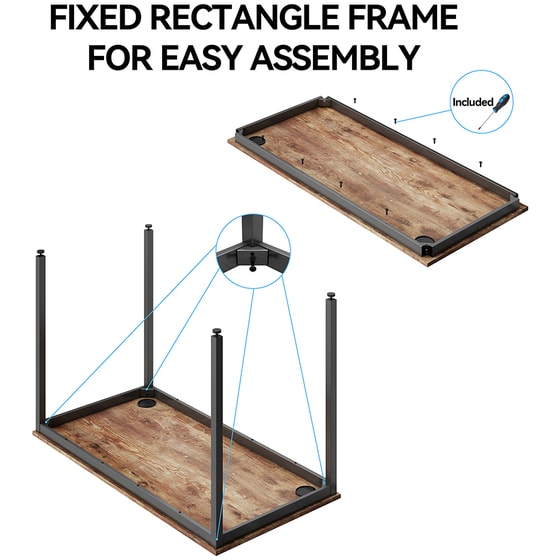 Γραφείο Μελέτης Eureka Ergonomic από Μοριοσανίδα 108.2x68cm - Καφέ image 10