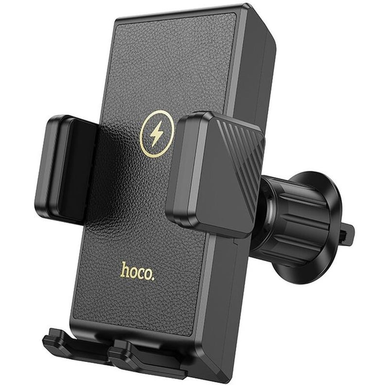 HOCO Βάση Στήριξης Αυτοκινήτου Hoco Hw21 Precious Με Wireless Fast Charger Έως 15w Usb Μαύρη 4.5-7