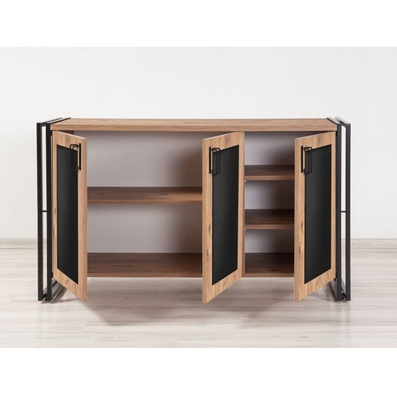 Μπουφές 24Mall Sinistra Atlantic Pine από Μοριοσανίδα/Μέταλλο 140x45x80 cm - Καφέ/Μαύρος image 2