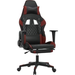 Καρέκλα Gaming VIDAXL 345529 με Υποπόδιο από Τεχνητό Δέρμα - Μαύρο