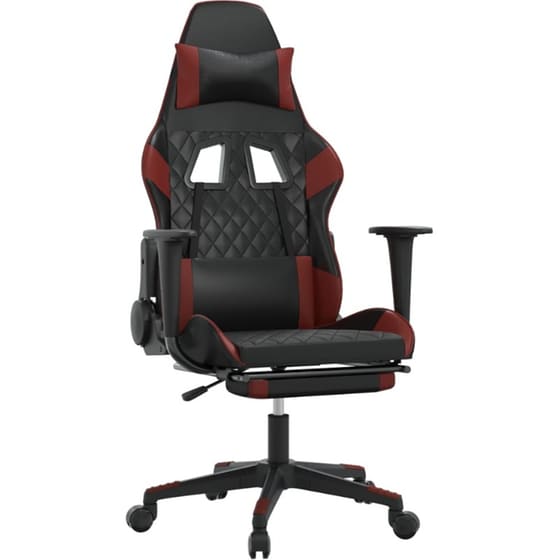 Καρέκλα Gaming VIDAXL 345529 με Υποπόδιο από Τεχνητό Δέρμα - Μαύρο image 0
