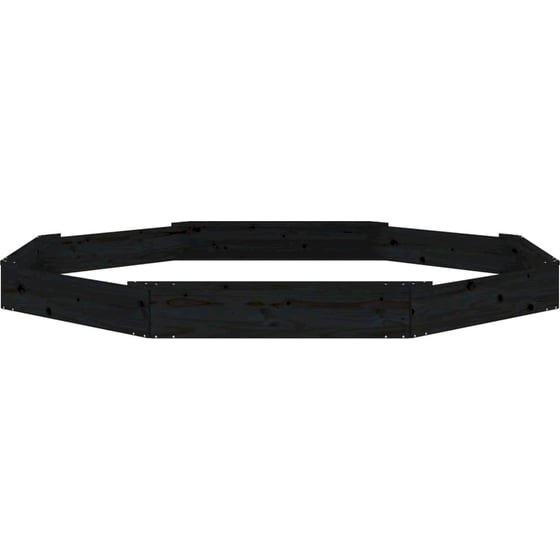 VidaXL Αμμοδόχος με Καθίσματα Οκτάγωνη 232x232x20cm Ξύλινη - Μαύρο image 3