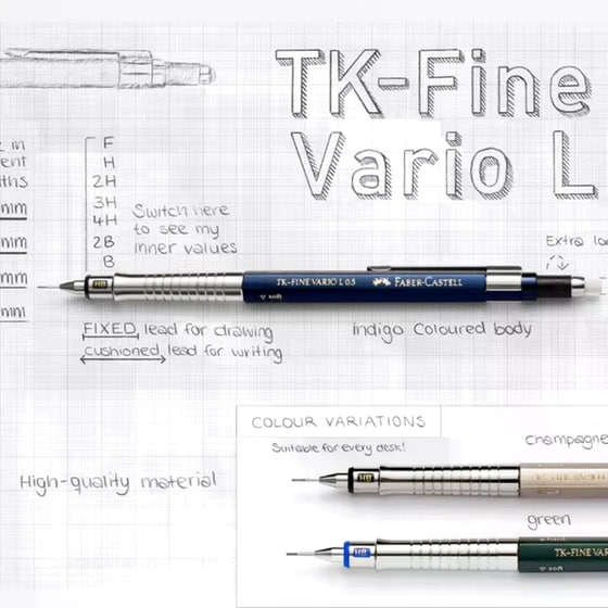 Μηχανικό Μολύβι Faber-Castell TK-Fine Vario Σαμπανιζέ 0.5 mm image 2