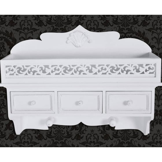 Ράφι Τοίχου VidaXL Kρεμάστρα από MDF 48.5x13x37.5 cm - Λευκό image 6