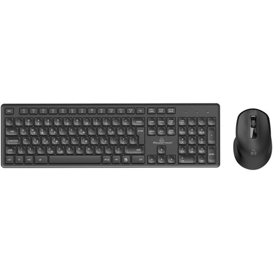 Powertech PT-1151 Ασύρματο Οπτικό Σετ Πληκτρολόγιο & Ποντίκι Μαύρο image 0