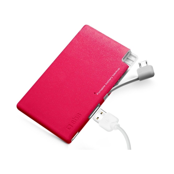 Powerbank SBS Portable Battery Backup ExtraSlim 2200 mAh Ροζ Glitter (TEBB2200XSGP) image 1