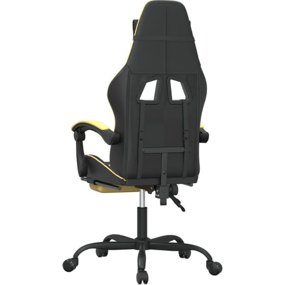 Καρέκλα Gaming VIDAXL 349557 με Υποπόδιο από Τεχνητό Δέρμα - Μαύρο image 3
