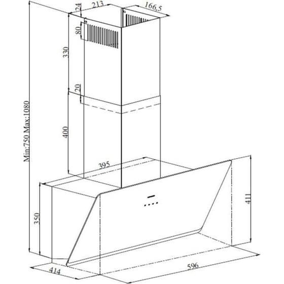 Απορροφητήρας Καμινάδα DAVOLINE SHAPE 060 WH 60 cm Λευκό image 2