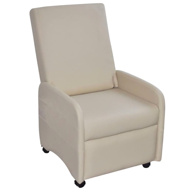 VIDAXL Πολυθρόνα VidaXL Πτυσσόμενη από Συνθετικό Δέρμα - Κρεμ
