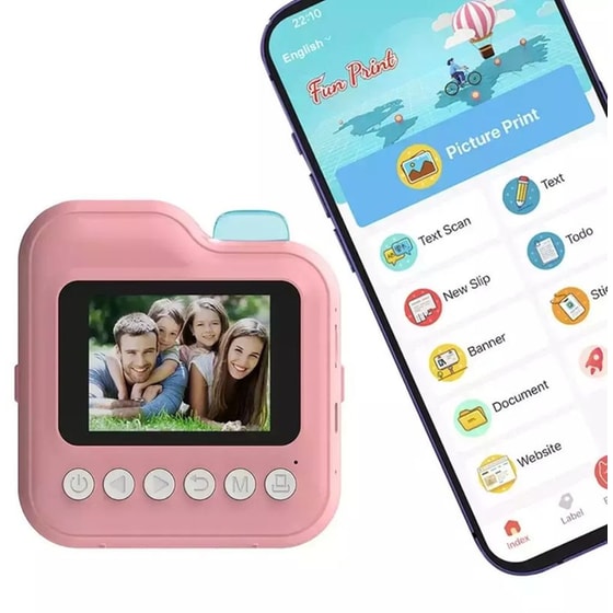 Andowl C8 Compact Φωτογραφική Μηχανή Θερμικής Εκτύπωσης Ροζ image 5