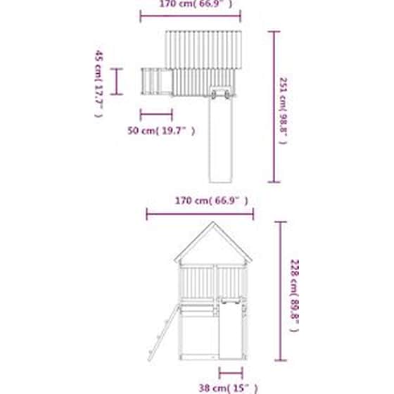 VidaXL Παιδική Χαρά Εξωτερικού Χώρου από Μασίφ Ξύλο Πεύκου image 8