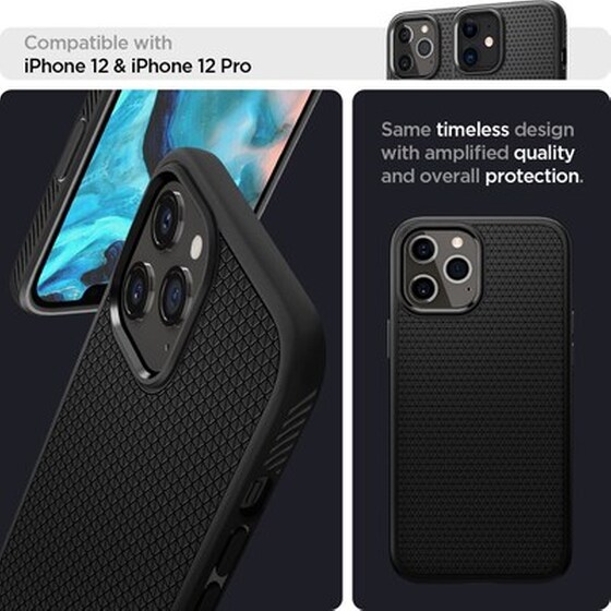 Θήκη Apple iPhone 12 Pro Max - Spigen Liquid Air - Matte Black image 5