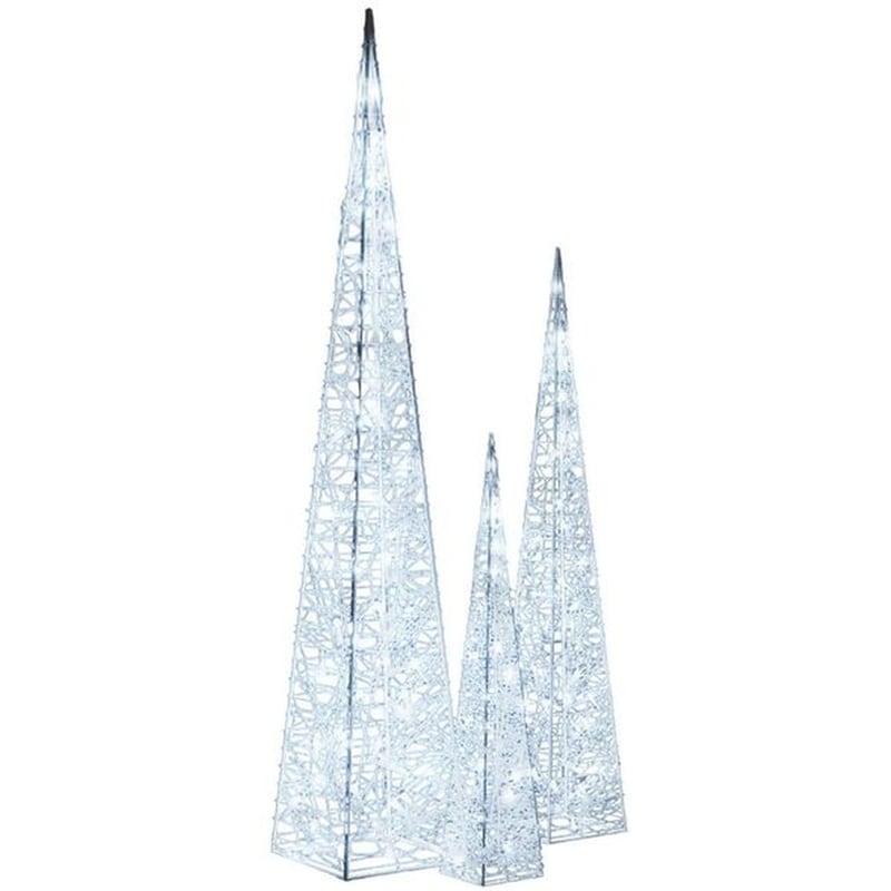 VIDAXL Χριστουγεννιάτικοι Διακοσμητικοί Κώνοι από Ακρυλικό 135 Led 60/90/120m - Λευκοί