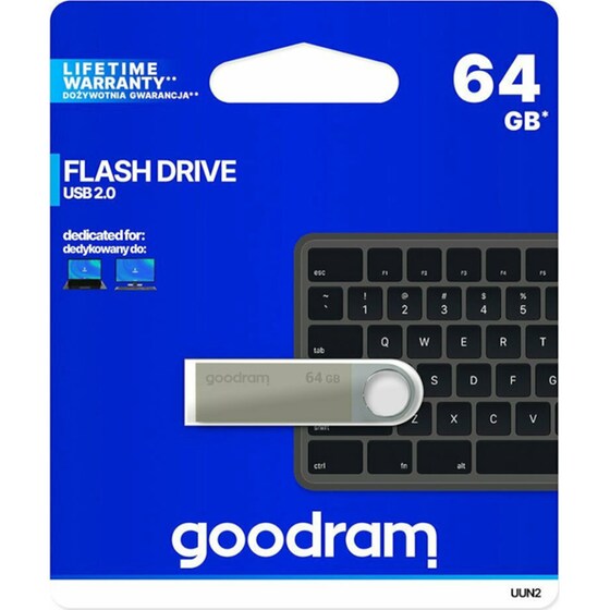 GoodRAM UUN2 64GB USB 2.0 Stick Ασημί image 2