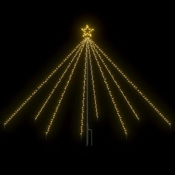 Χριστουγεννιάτικο Δέντρο VidaXL από Φωτάκια 400 Led 2.50m - Μαύρο/Θερμό Λευκό image 3