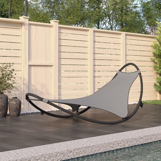 Ξαπλώστρα VidaXL Κουνιστή από Ατσάλι 210.5x103x77.5 cm - Γκρι image 2