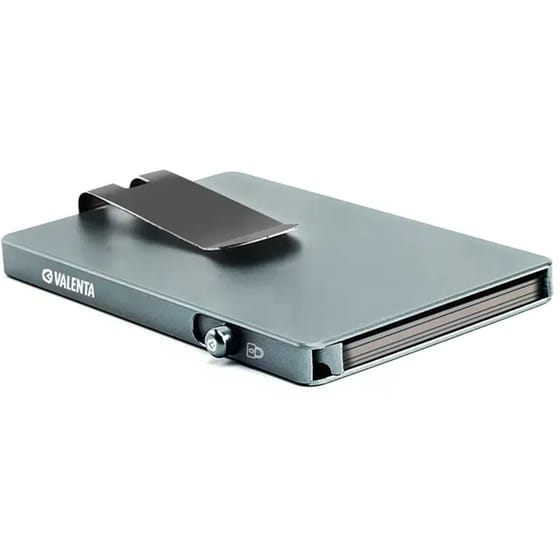 Θήκη Καρτών Valenta Αλουμινίου με Κλιπ Money Grey image 1