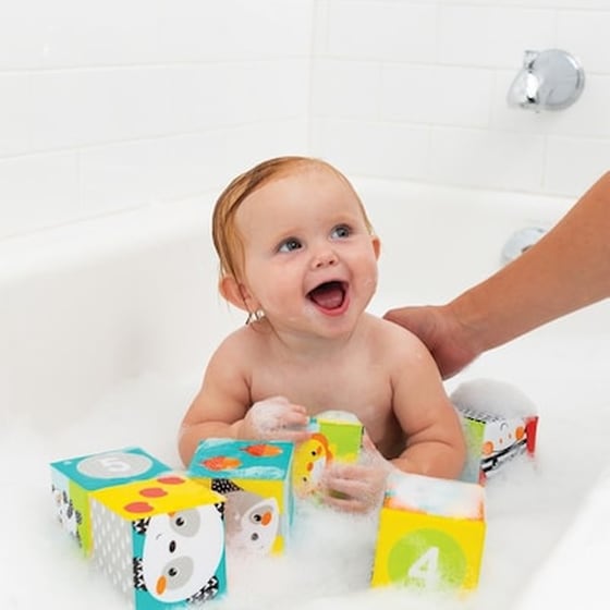 Infantino Πολύχρωμοι Φουσκωτοί Κύβοι Μπάνιου Με Νούμερα And Αριθμούς B-305091-01 image 2