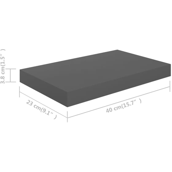 Ράφια Τοίχου VidaXL από MDF 40x23x3.8 cm 4 Τμχ - Γκρι image 6