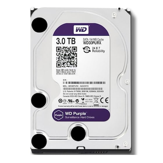 Εσωτερικός Δίσκος HDD WESTERN DIGITAL Purple WD30PURZ 3.5" SATA - 64MB 3TB Surveillance image 0