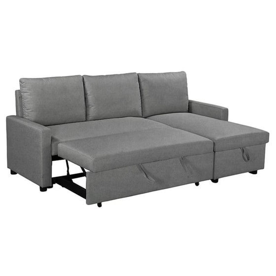 Τριθέσιος Καναπές Κρεβάτι Infuse Pakoworld Ύφασμα 203x130x88 cm - Ανθρακί image 2