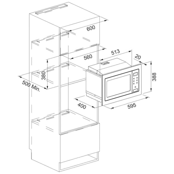 FRANKE SMART FSM 25 MW XS 25 Lt Inox Εντοιχιζόμενος Φούρνος Μικροκυμάτων image 1