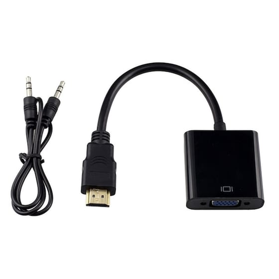 Powertech Μετατροπέας Hdmi Σε Vga, Με Audio Jack, Black, 0.20m image 0