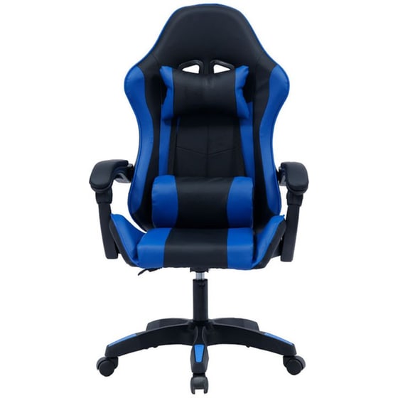 Καρέκλα Gaming William Pakoworld από Δερματίνη - Μαύρη/Μπλε image 2