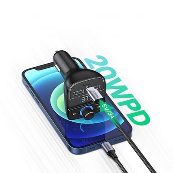 Ugreen Fm Transmitter Bluetooth 50 Car Charger Mp3 3x Usb Tf Micro Sd 48 A Black Cd229 80910 image 3