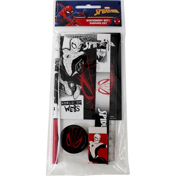 Σχολικό Σετ Γραφής με Σημειωματάριο Gim Spiderman World of Web image 0