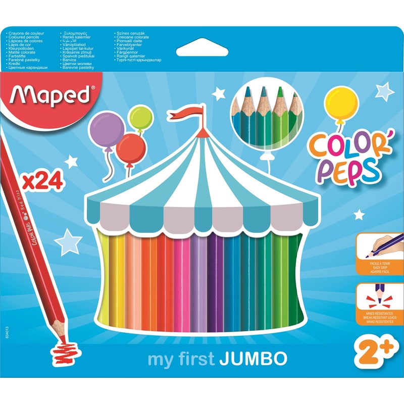 MAPED Ξυλομπογιές Maped Maxi Color Peps (24 Τεμάχια)