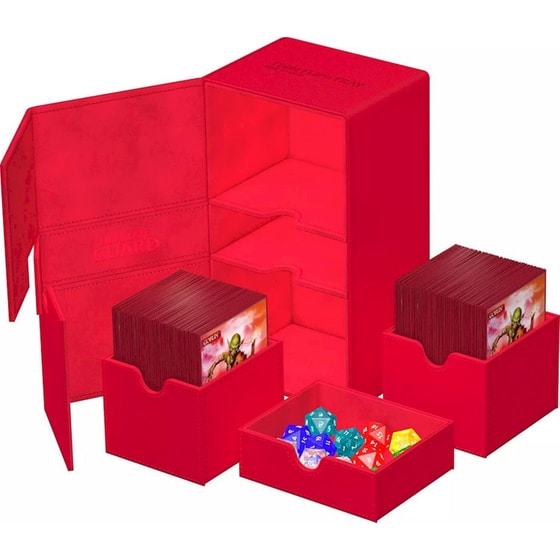 Ultimate Guard Twin Flip`n`tray 200+ Xenoskin Monocolor Red image 2