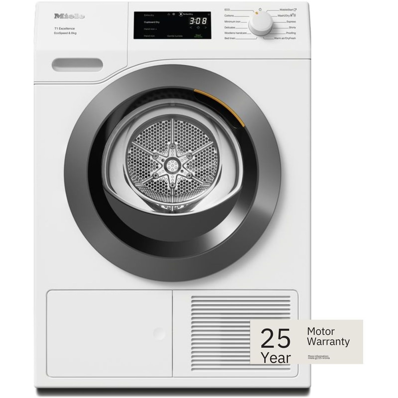 MIELE TEC655WP EcoSpeed 8 kg με Αντλία Θερμότητας Λευκό με WiFi Στεγνωτήριο Ρούχων