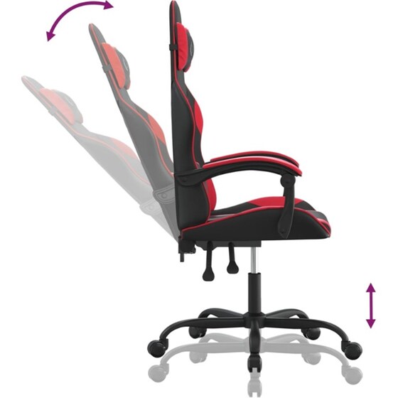 Καρέκλα Gaming VIDAXL 349568 από Τεχνητό Δέρμα - Μαύρο / Κόκκινο image 8