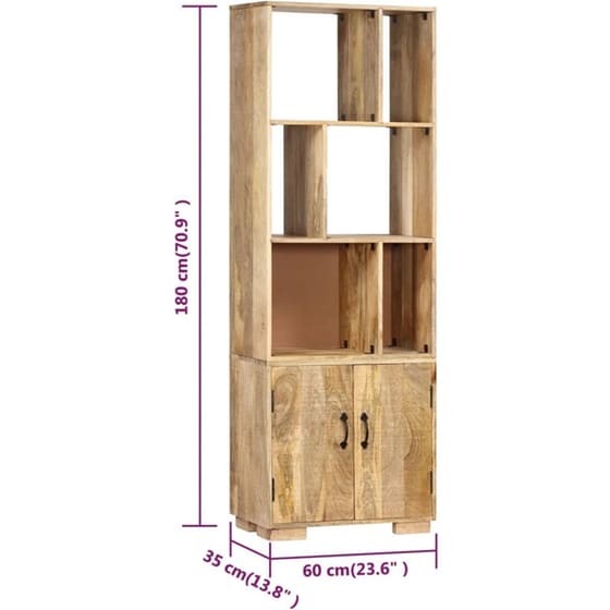 Βιβλιοθήκη Με Ντουλάπι VidaXL από Ξύλο 60x35x180cm - Kαφέ image 11