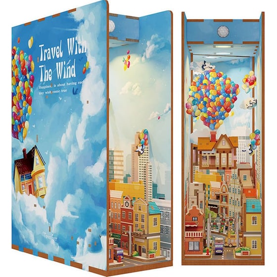 DIY 3D Puzzle Book Nook Kit Βιβλιοστάτης - Travel With The Wind image 1