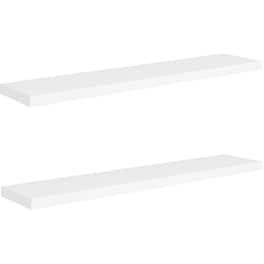 Ράφια Τοίχου VidaXL από MDF 120x23.5x3.8 cm 2 Τμχ  - Λευκό