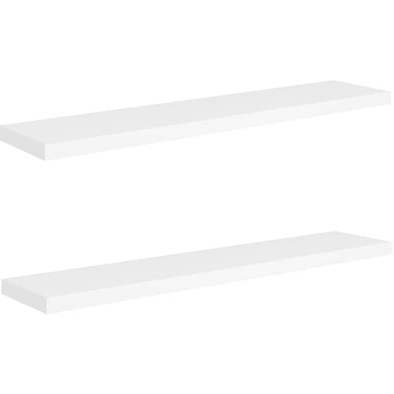 Ράφια Τοίχου VidaXL από MDF 120x23.5x3.8 cm 2 Τμχ  - Λευκό image 0