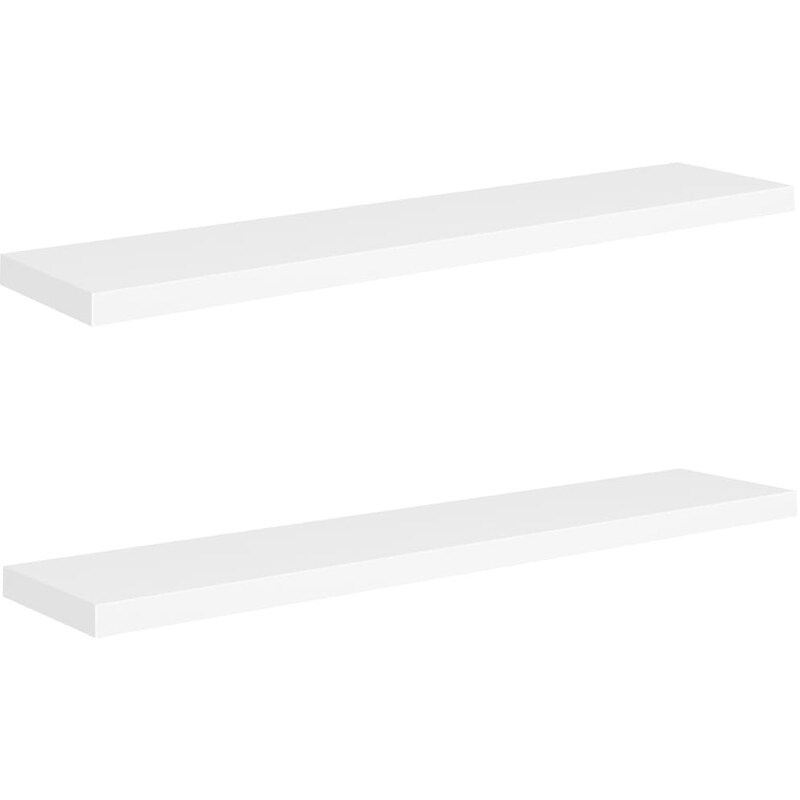 Ράφια Τοίχου VidaXL από MDF 120x23.5x3.8 cm 2 Τμχ - Λευκό VIDAXL