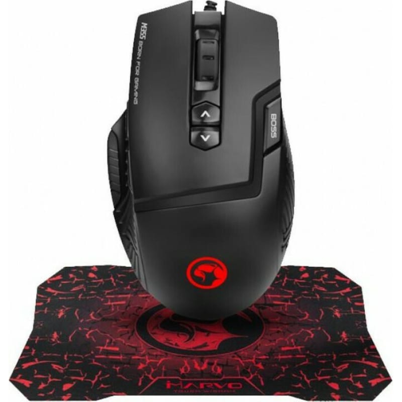 MARVO Marvo M355 + mousepad G1 Gaming Ενσύρματο Ποντίκι