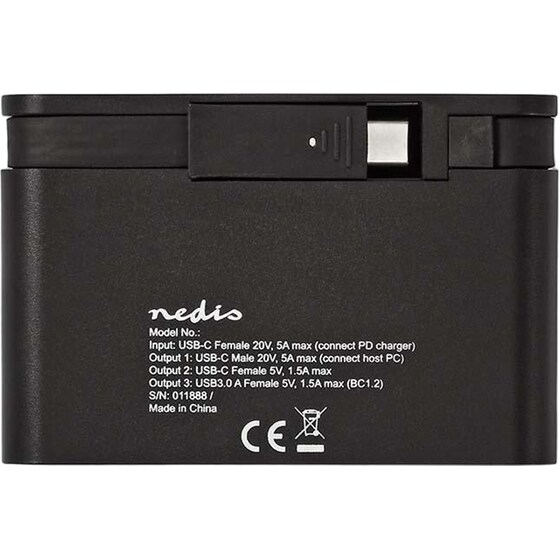 Docking Station Nedis TCARF220BK 3-Port USB 3.1 συμβατό με USB-C image 4